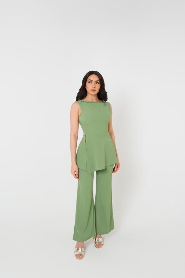 Green crepe set