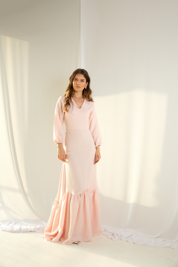maxi light pink dress