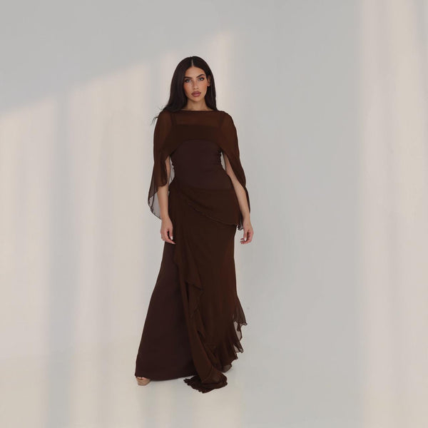 Draped Chiffon Dress